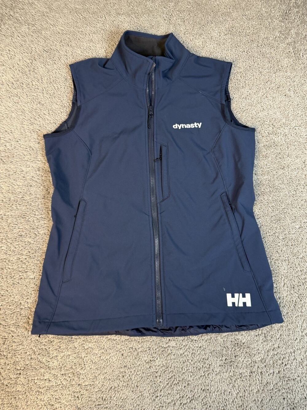 Helly Hansen Vest Womens L Blue Softshell Lined Full Zip Pockets Wind-Resistant